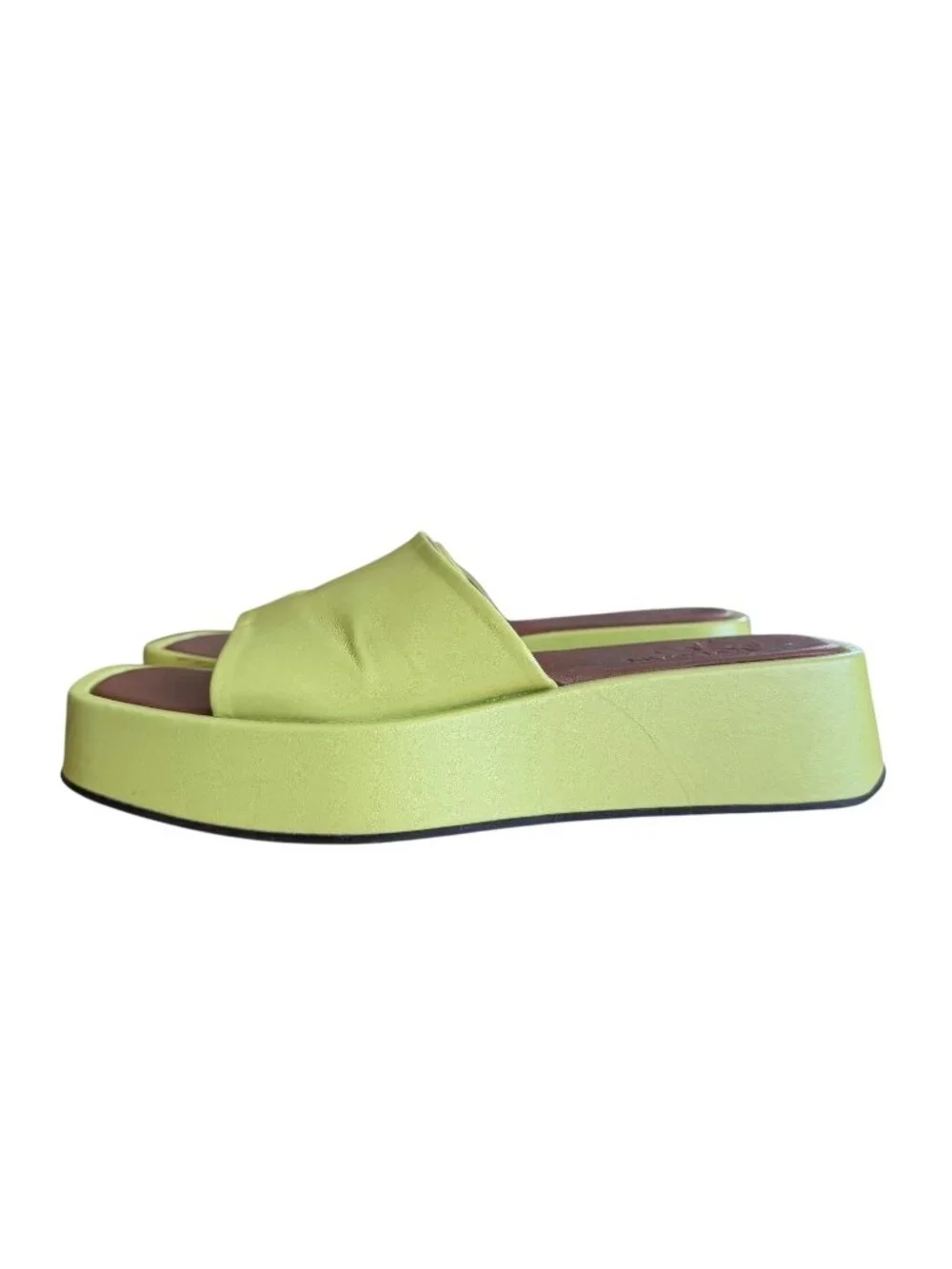 Alohas Svegan Dopamine Maximalist Square Toe Platform Mule Slide Green EU 38